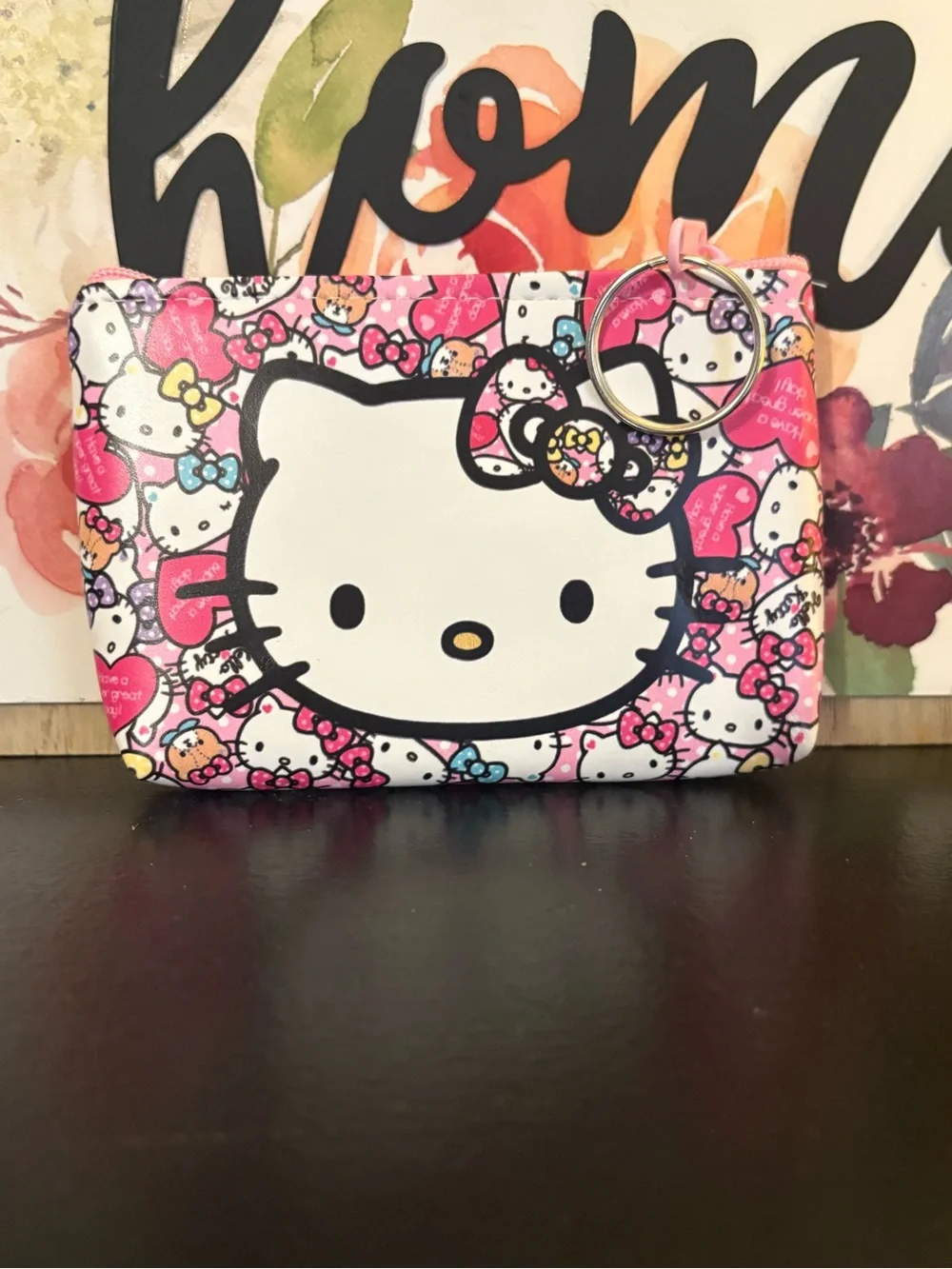 Hello Kitty Pink Multi-Print Kids Wristlet Pouch